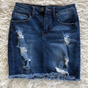 Machine mini denim skirt